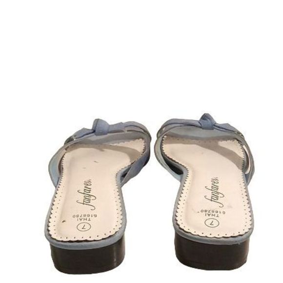 Fanfares Blue Square Toe Sandals Women's Size 7 - Picture 5 of 7